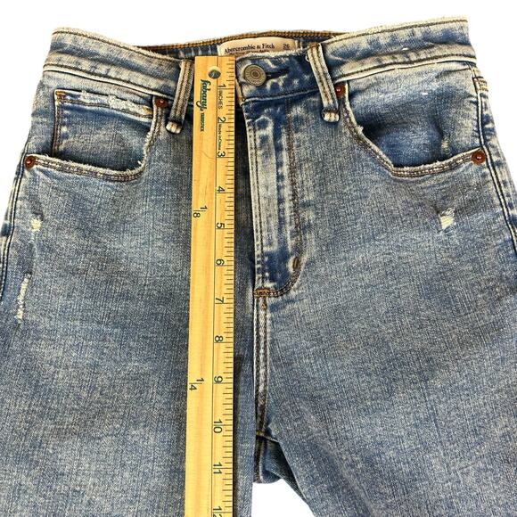 Abercrombie & Fitch Jeans Women Sz 26 (2) Blue Distressed Curve Skinny High Rise - Picture 11 of 11
